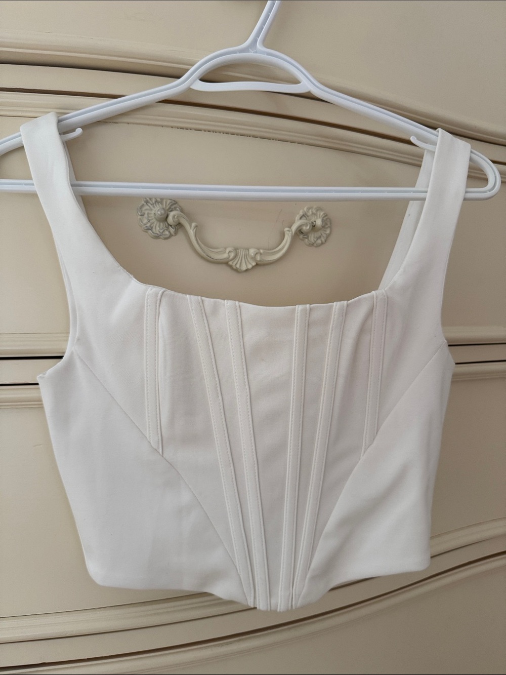White Structured Corset Top